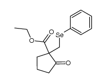 2-氧代-1-[(苯基硒基)甲基]环戊烷羧酸乙酯 结构式