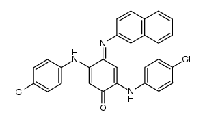 2,5-双[(4-氯苯基)氨基]-4-(2-萘基亚氨基)-2,5-环己二烯-1-酮 结构式
