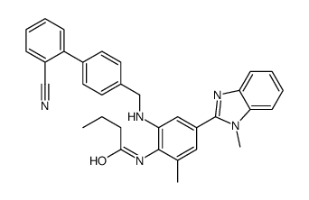 Butanamide, N-[2-[[(2'-cyano[1,1'-biphenyl]-4-yl)methyl]amino]-6-methyl-4-(1-methyl-1H-benzimidazol-2-yl)phenyl]- 结构式