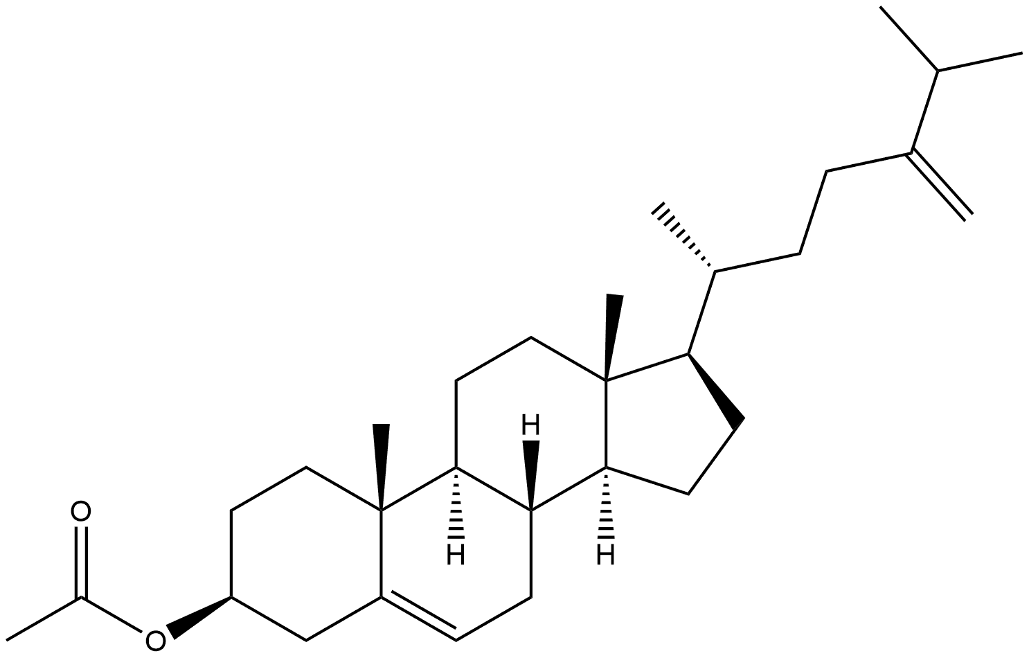 Ergosta-5,24(28)-dien-3-ol, 3-acetate, (3β)- 结构式