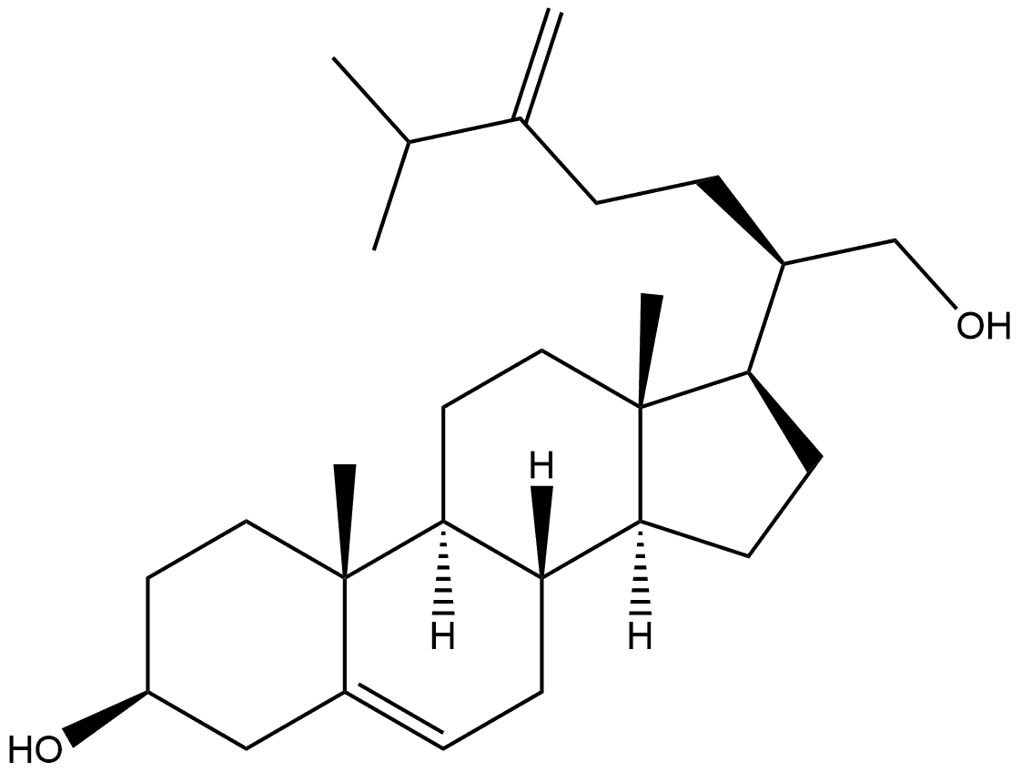 Ergosta-5,24(28)-diene-3,21-diol, (3β)- (9CI) 结构式