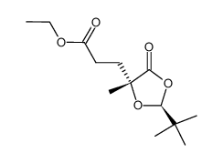 (2S-反式)-2-(1,1-二甲基乙基)-4-甲基-5-氧代-1,3-二氧戊环-4-丙酸乙酯 结构式