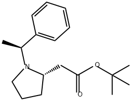 (2S)-2-吡咯烷乙酸-1-[(1S)-1-苯乙基]-1,1-二甲基乙酯 结构式