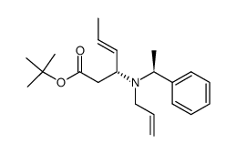 4-Hexenoic acid, 3-[[(1S)-1-phenylethyl]-2-propen-1-ylamino]-, 1,1-dimethylethyl ester, (3R,4E)- 结构式