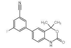 3-(4,4-二甲基-2-氧代-2,4-二氢-1H-苯并[d][1,3]噁嗪)-5-氟苯甲腈 结构式