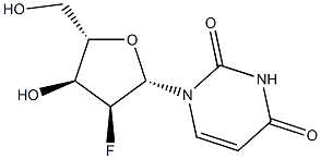 1-(2-脱氧-2-氟-β-L-呋喃核糖基)-2,4(1H,3H)-嘧啶二酮 结构式