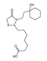 2-Thiazolidineheptanoic acid, 3-[2-(1-hydroxycyclohexyl)ethyl]-4-oxo- 结构式