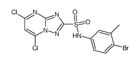 [1,2,4]Triazolo[1,5-a]pyrimidine-2-sulfonamide, N-(4-bromo-3-methylphenyl)-5,7-dichloro- 结构式