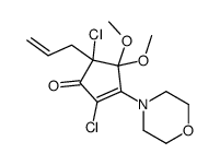 2,5-dichloro-4,4-dimethoxy-3-morpholin-4-yl-5-prop-2-enylcyclopent-2-en-1-one 结构式