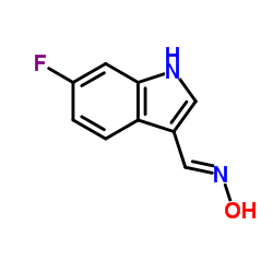 (Z)-6-氟-1H-吲哚-3-甲醛肟 结构式