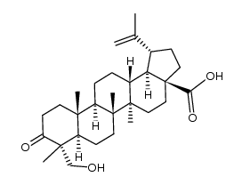 Lup-20(29)-en-28-oic acid, 23-hydroxy-3-oxo-, (4α)- 结构式