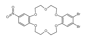 Dibenzo[b,k][1,4,7,10,13,16]hexaoxacyclooctadecin, 2,3-dibromo-6,7,9,10,17,18,20,21-octahydro-13-nitro- 结构式