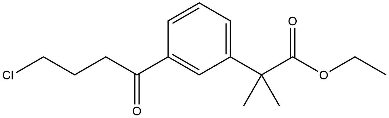 3-(4-氯-1-氧代丁基)-α,α-二甲基苯乙酸乙酯 结构式