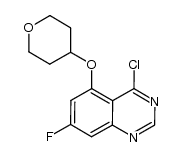 4-氯-7-氟-5-[(四氢-2H-吡喃-4-基)氧基]喹唑啉 结构式