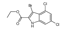 1H-Indole-2-carboxylic acid, 3-bromo-4,6-dichloro-, ethyl ester 结构式