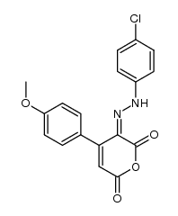 2H-吡喃-2,3,6-三酮,4-(4-甲氧基苯基)-,3-[(4-氯苯基)腙] 结构式