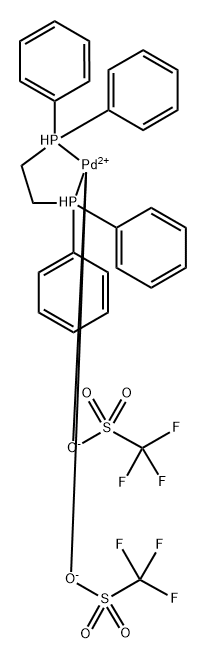 1,2-双(二苯基膦)乙烷二(三氟甲磺酸)钯 结构式