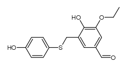 3-乙氧基-4-羟基-5-[[(4-羟基苯基)硫代]甲基]苯甲醛 结构式