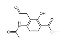 4-乙酰氨基-2-羟基-3-(2-氧代乙基)苯甲酸甲酯 结构式