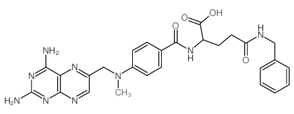 L-Glutamine, N(2)-[4-[[(2, 4-diamino-6-pteridinyl)methyl]methylamino]benzoyl]-N-(phenylmethyl )- 结构式