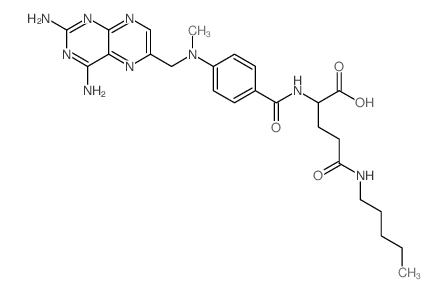 L-Glutamine,N2-[4-[[(2,4-diamino-6-pteridinyl)methyl]methylamino]benzoyl]-N-pentyl- 结构式