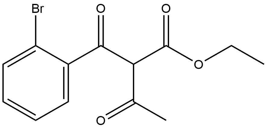 α-乙酰基-2-溴-β-氧代苯丙酸乙酯 结构式