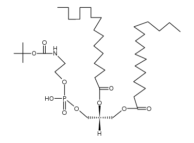 5,7,11-Trioxa-2-aza-6-phosphaheptacosanoic acid, 6-hydroxy-12-oxo-9-[(1-oxohexadecyl)oxy]-, 1,1-dimethylethyl ester, 6-oxide, (R)- (9CI) 结构式