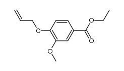 3-甲氧基-4-(2-丙烯-1-基氧基)苯甲酸乙酯 结构式