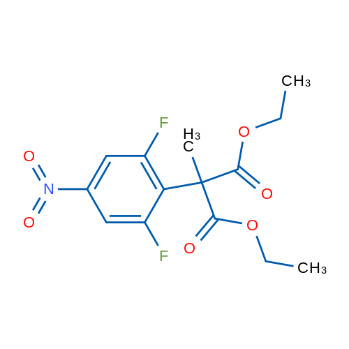 2-(2,6-二氟-4-硝基苯基)-2-甲基丙二酸二乙酯 结构式