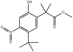 5-(1,1-二甲基乙基)-2-羟基-α,α-二甲基-4-硝基苯乙酸甲酯 结构式