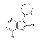 9H-Purine, 6,8-dichloro-9-(tetrahydro-2H-pyran-2-yl)- 结构式