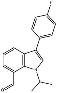 1-(1-甲基乙基)-3-(4-氟苯基)-1H-吲哚-7-甲醛 结构式