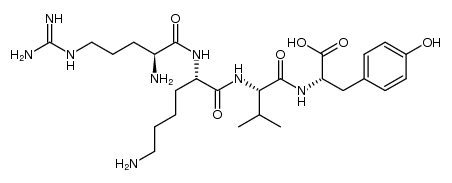 L-精氨酰-L-赖氨酰-L-缬氨酰-L-酪氨酸 结构式