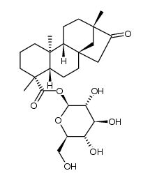17-Norkauran-18-oic acid, 13-methyl-16-oxo-, β-D-glucopyranosyl ester, (4α,8β,13β)- 结构式