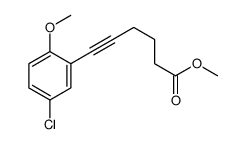5-Hexynoic acid, 6-(5-chloro-2-methoxyphenyl)-, methyl ester 结构式