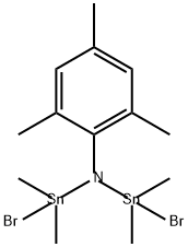 N,N-双(溴二甲基锡基)-2,4,6-三甲基苯胺 结构式