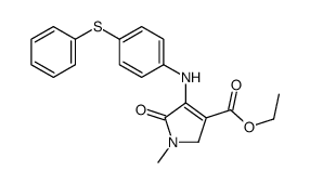 1H-Pyrrole-3-carboxylic acid, 2,5-dihydro-1-methyl-5-oxo-4-((4-(phenyl thio)phenyl)amino)-, ethyl ester 结构式