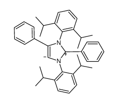 1H-Imidazolium, 1,3-bis[2,6-bis(1-methylethyl)phenyl]-2,4-diphenyl-, inner salt 结构式