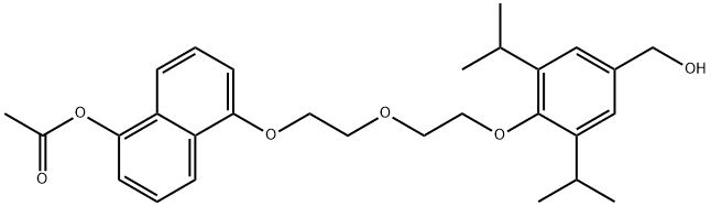 1-萘酚,5-[2-[2-[4-(羟甲基)-2,6-双(1-甲基乙基)苯氧基]乙氧基]乙氧基]-,1-乙酸酯 结构式