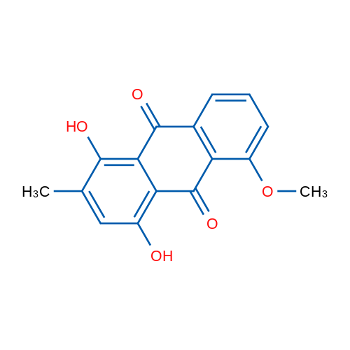 1,4-二羟基-5-甲氧基-2-甲基-9,10-蒽二酮 结构式