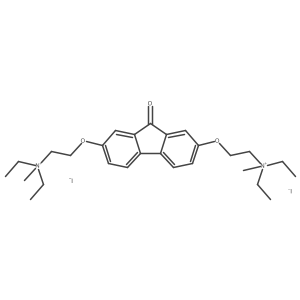 2-[7-[2-[diethyl(methyl)azaniumyl]ethoxy]-9-oxofluoren-2-yl]oxyethyl-diethyl-methylazanium diiodide 结构式