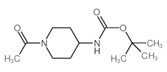1-乙酰基-4-BOC氨基哌啶 结构式