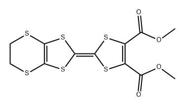 2-(5,6-二氢-1,3-二硫杂环戊并[4,5-b][1,4]二噻英-2-亚基)-1,3-二硫杂环戊二烯-4,5-二羧酸 4,5-二甲酯 结构式