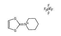 1-(1,3-二硫杂环戊二烯-2-亚基)哌啶鎓六氟磷酸盐(1-)(1:1) 结构式