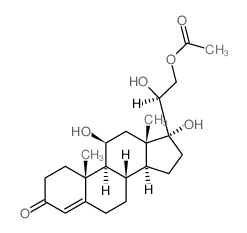 孕甾-4-烯-3-酮,21-(乙酰氧基)-11,17,20-三羟基-,(11β,20S)- 结构式