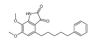 6,7-二甲氧基-4-(5-苯基戊基)-1H-吲哚-2,3-二酮 结构式