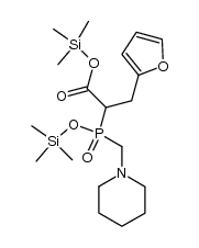 2-Furanpropanoic acid, α-[(1-piperidinylmethyl)[(trimethylsilyl)oxy]phosphinyl]-, trimethylsilyl ester 结构式