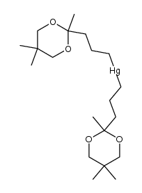 双[3-(2,5,5-三甲基-1,3-二氧六环-2-基)丙基-C,O]合汞(T-4)- 结构式