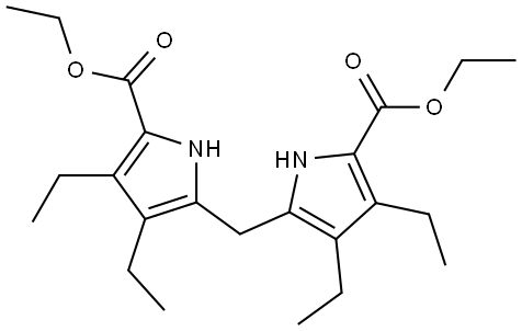 1H-Pyrrole-2-carboxylic acid, 5,5'-methylenebis[3,4-diethyl-, 2,2'-diethyl ester 结构式
