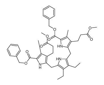 benzyl 5-[[3,4-diethyl-5-[[3-(3-methoxy-3-oxopropyl)-4-methyl-5-phenylmethoxycarbonyl-1H-pyrrol-2-yl]methyl]-1H-pyrrol-2-yl]methyl]-4-(3-methoxy-3-oxopropyl)-3-methyl-1H-pyrrole-2-carboxylate 结构式